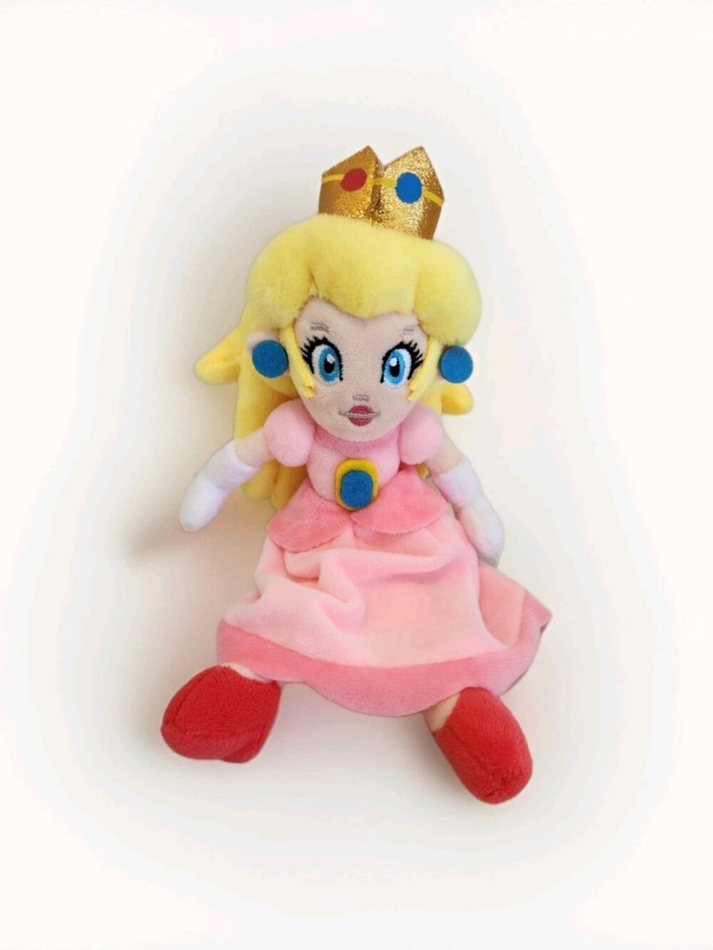 Princess Peach Plush Super Mario Nintendo UFO Catcher Prize Pink Dress Doll 9"